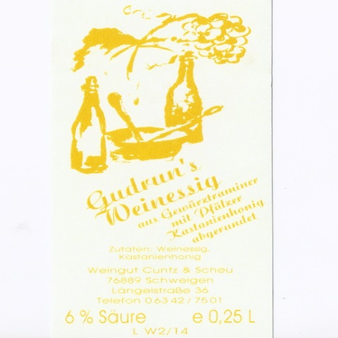<br><h1>Nr. 82</h1><br>Gewürztraminer Weinessig mit Kastanienhonig<br>